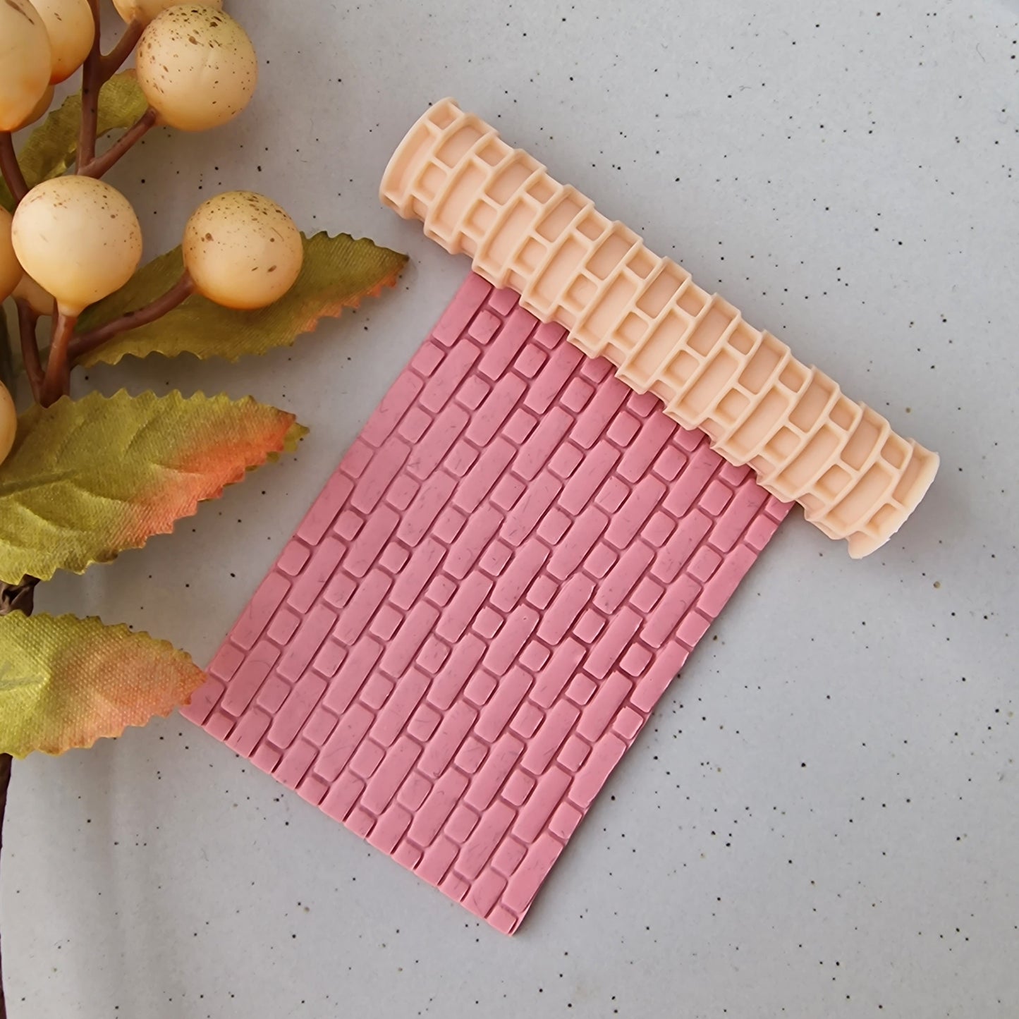 Polymer clay texture roller - wall brick pattern clay roller