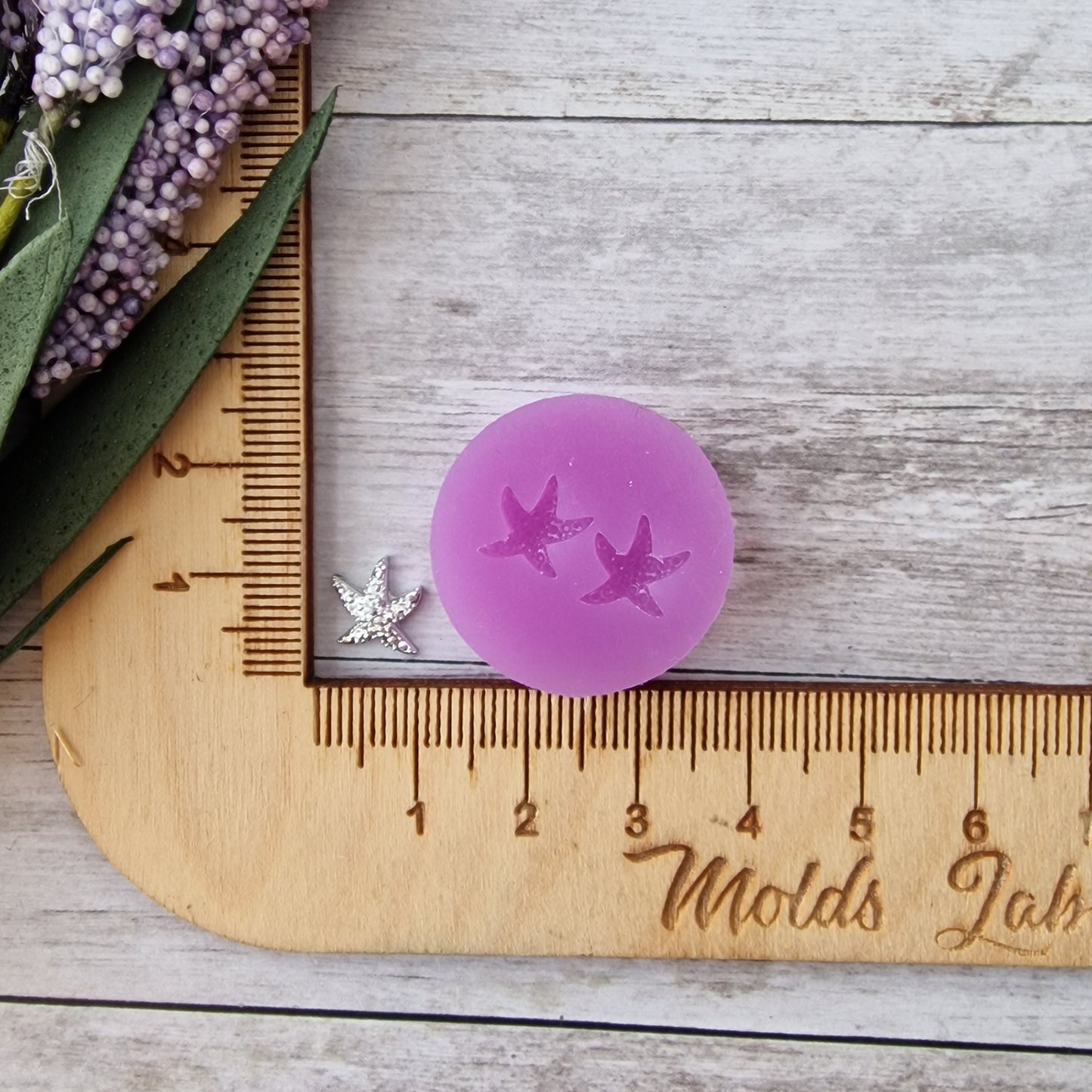 Resin silicone mold - 10mm 3D starfish stud earrings mold