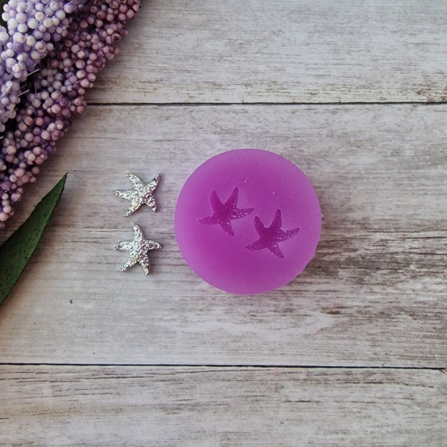 Resin silicone mold - 10mm 3D starfish stud earrings mold