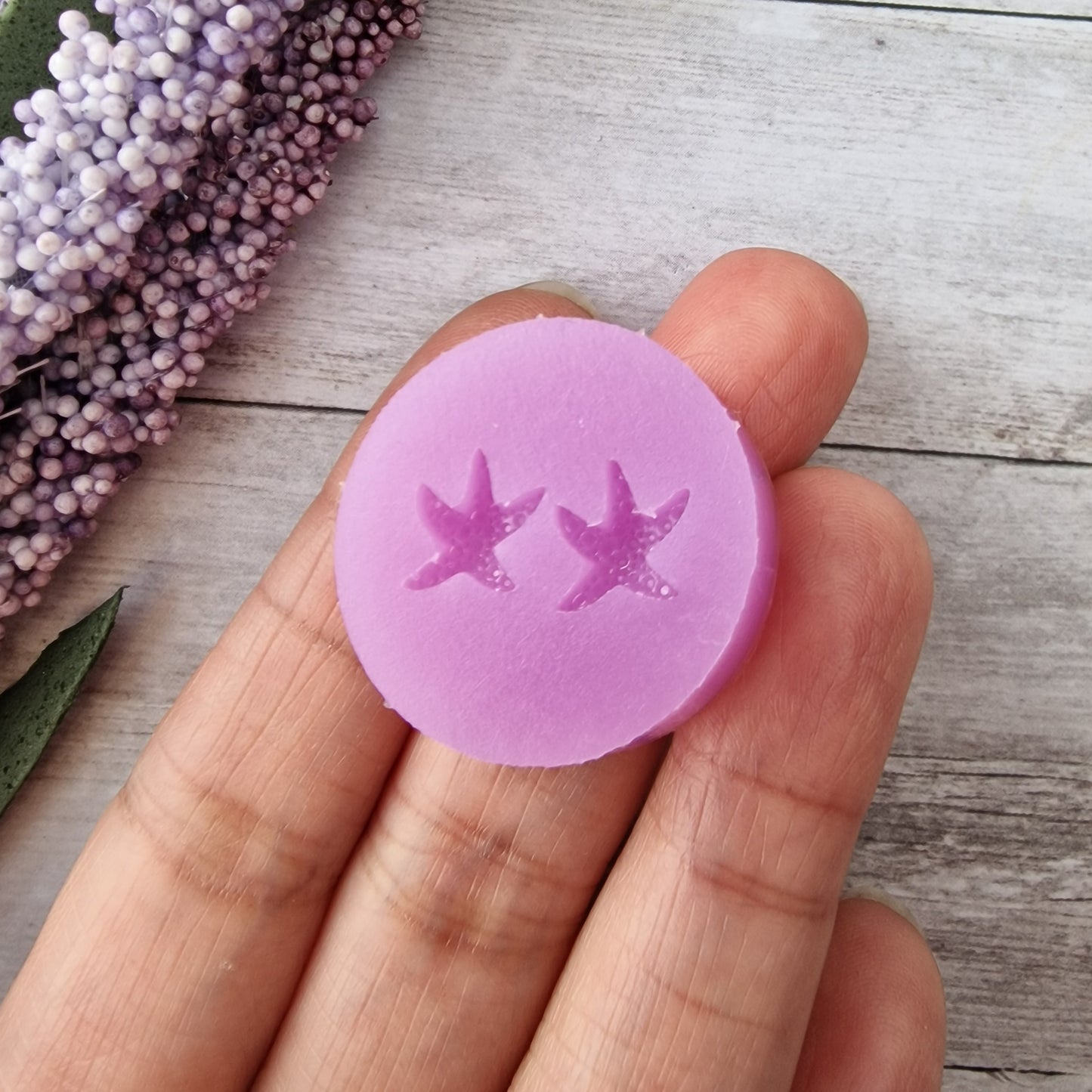 Resin silicone mold - 10mm 3D starfish stud earrings mold