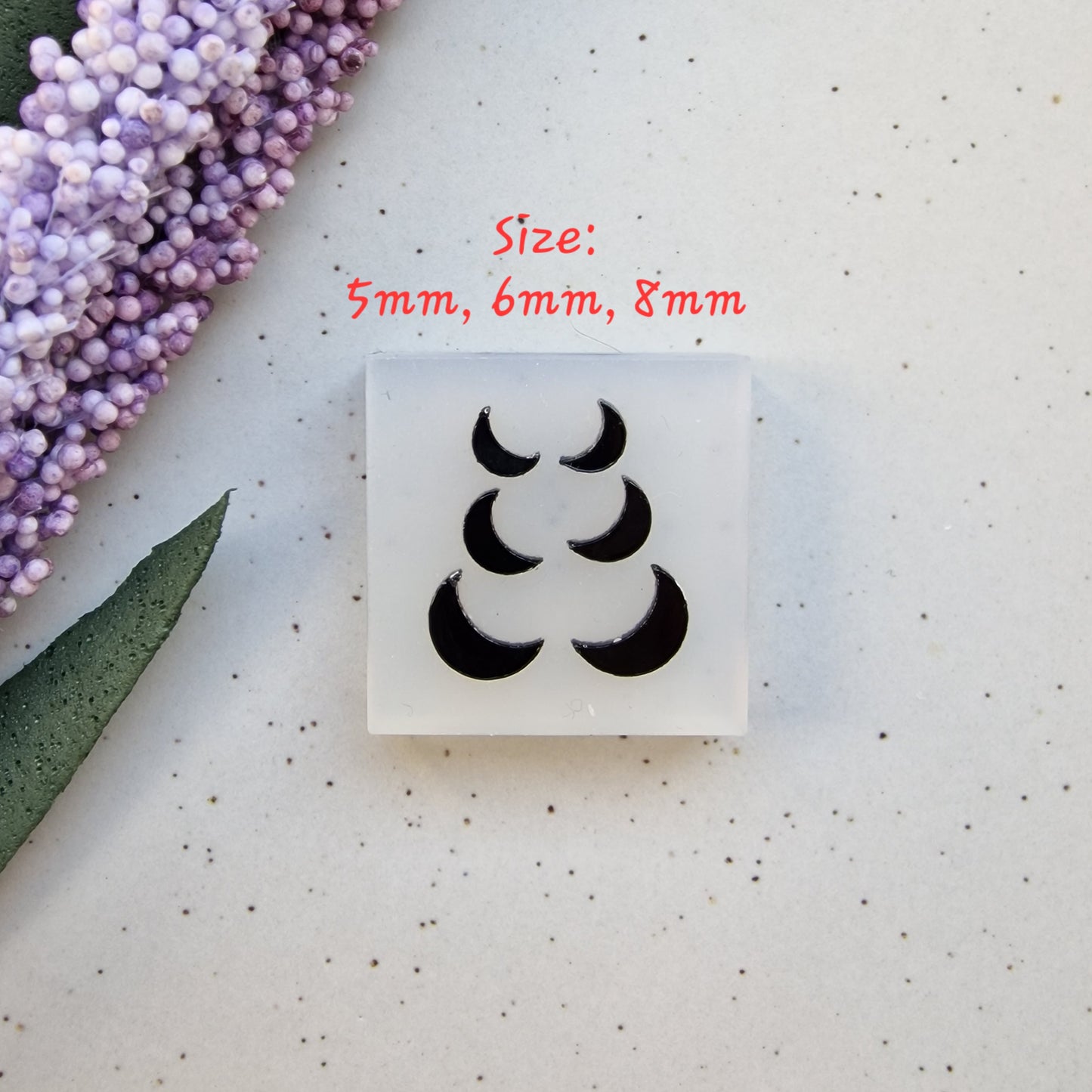 Mini micro silicone mold - moon metal clay resin nail art mold