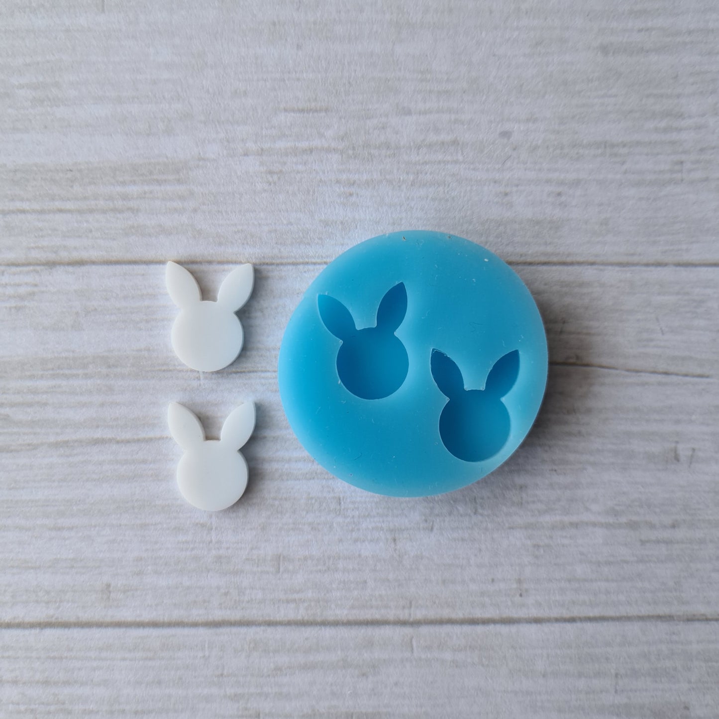Resin silicone mold - 12mm animal bunny easter stud earrings mold